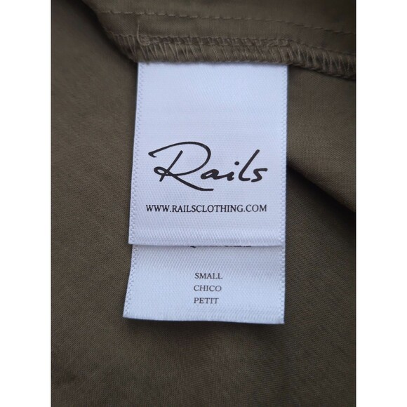 Rails Women's Size Small Ivy Mini Moss Green Tie Waist Tiered Dress - Picture 6 of 9